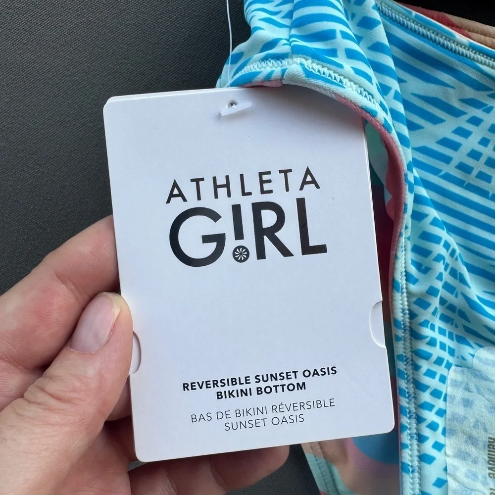 Athleta Girl Reversible Sunset Oasis Bikini and Top Size XL /14